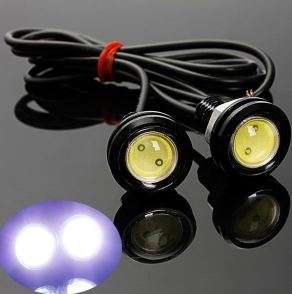Motorcycle eagle eye LED running lights aluminum body adventure bike WHITE only.