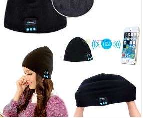 Bluetooth BEENI hat stereo USB BLACK speakers microphone COOL!