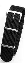 Nato watch strap BLACK nylon military 20mm