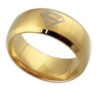 Gold Stainless steel Superman ring size 10