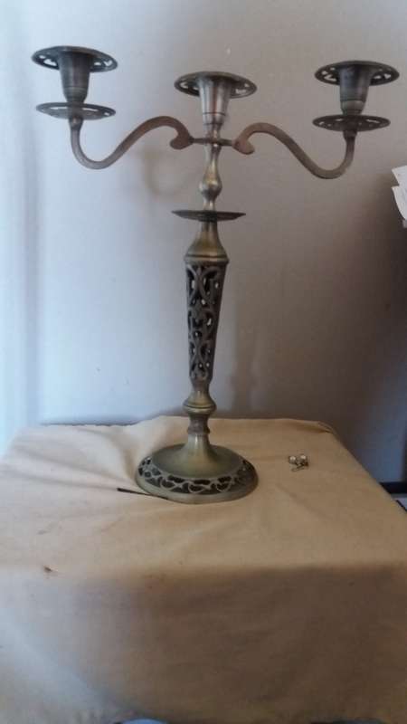 Bronze Three Pier Candle Holder