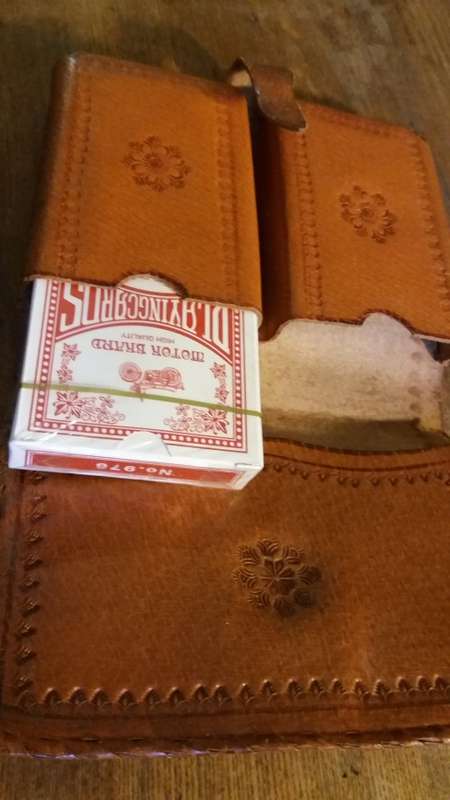 Leather Playing Cards Holder.