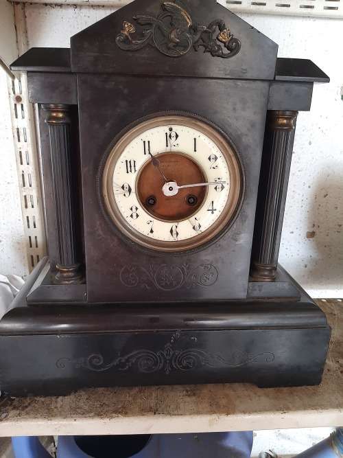 heavy Marble Hackney Clock (not working )  Please Read description For postage options
