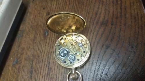 14 Carat Gold Pocket watch, Swiss made Cuivan (Needs service not working )