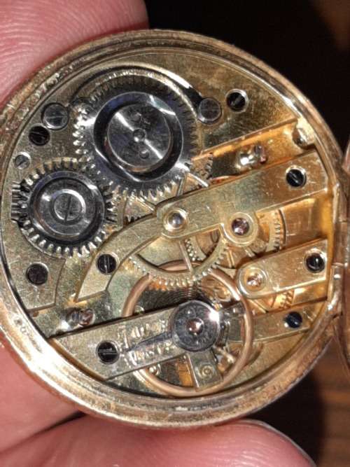 14 Carat Gold Pocket watch, Swiss made Cuivan (Needs service not working )