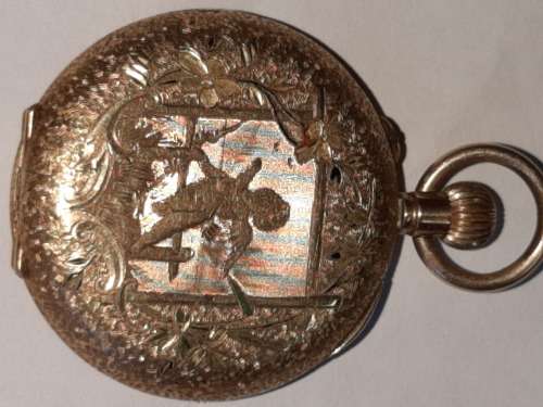 14 Carat Gold Pocket watch, Swiss made Cuivan (Needs service not working )