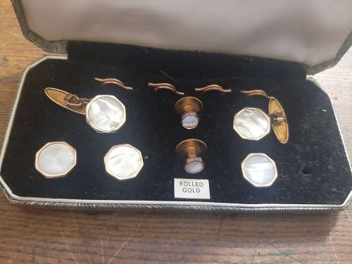 Rolled Gold set of cufflinks/ buttons and studs.  Lambournes (B HAM) LTD