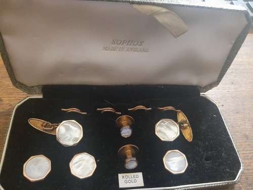Rolled Gold set of cufflinks/ buttons and studs.  Lambournes (B HAM) LTD