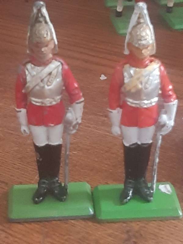 3x Britain`s Led soldiers ( 2 with stand one without)