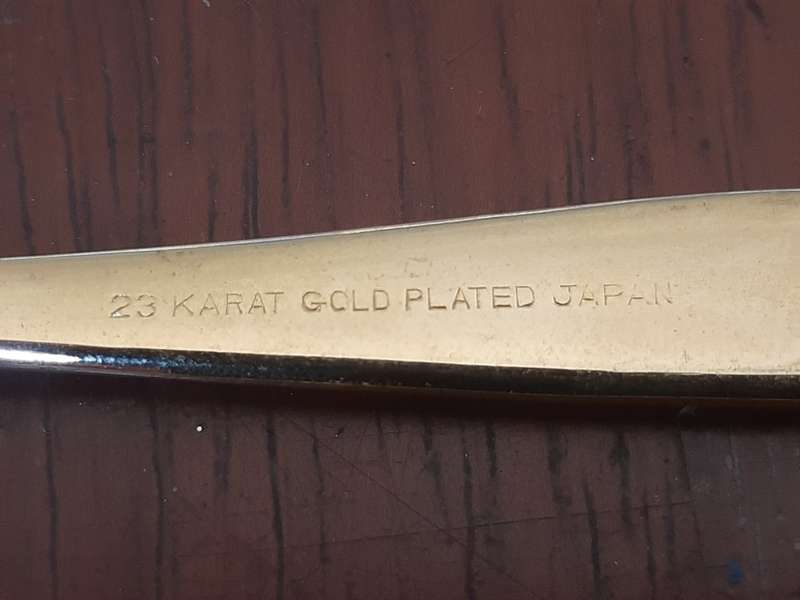 3x 23K Gold Plated Stainless steel  teaspoons