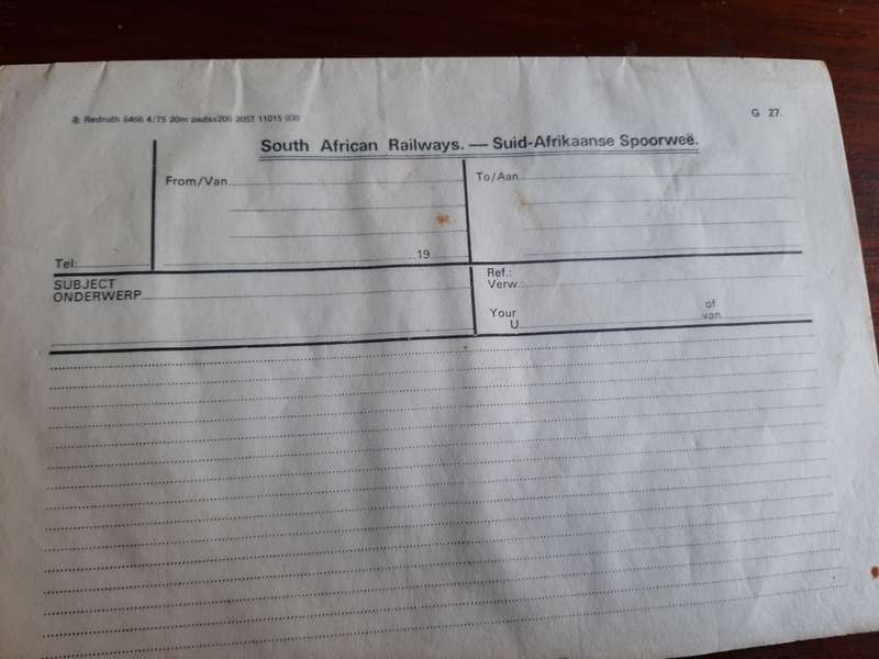 1 X Railway stationary G27 form