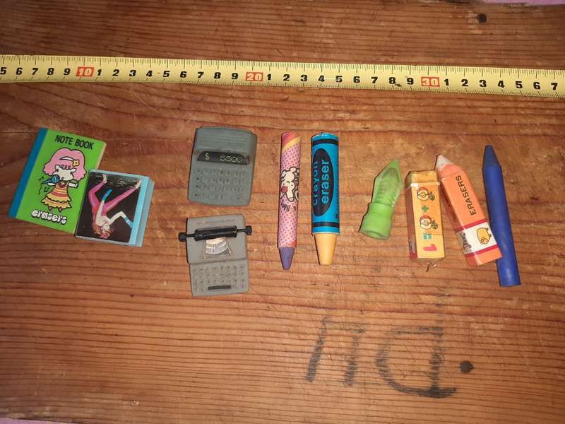 10 erasers, stationary