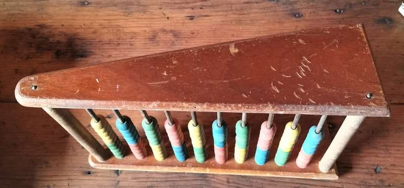 Antique wooden framed school abacus