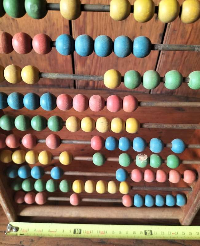 Antique wooden framed school abacus