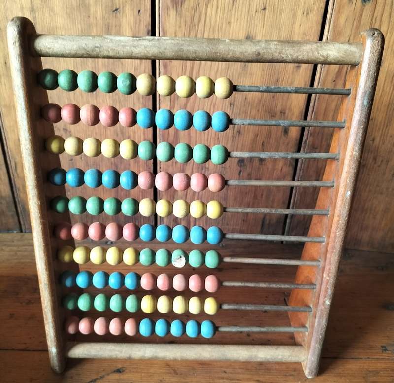 Antique wooden framed school abacus