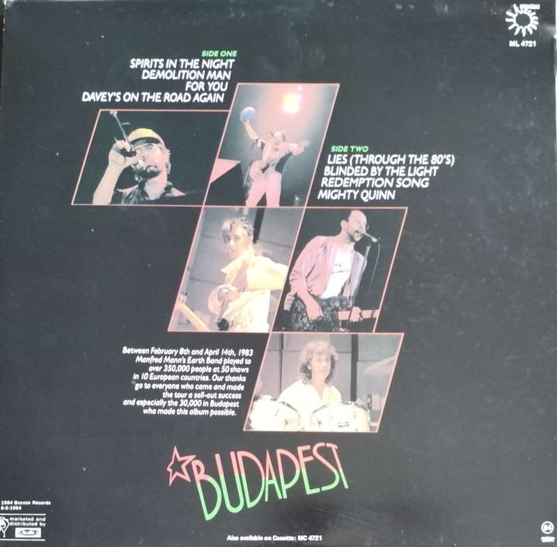 Manfred Mann`s Earth Band - Budapest (Vintage LP / Vinyl / Record)