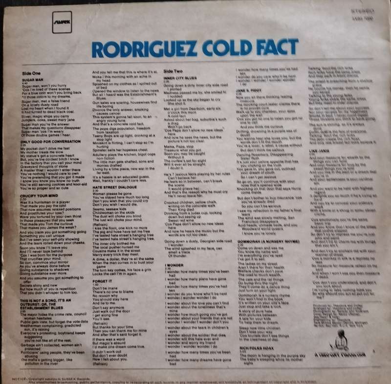 Rodriguez - cold fact (Vintage LP / Vinyl / Record)