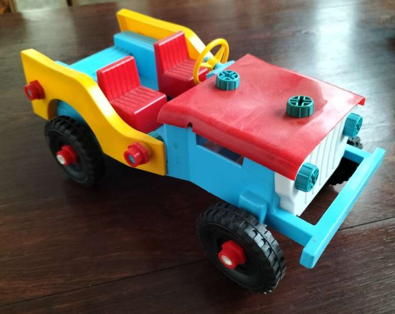 Vintage Brazilian made `take apart` plastic Jeep