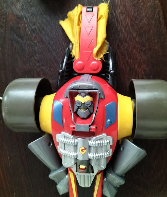 Vintage Playskool (Hasbro) plastic drag racer with parachute