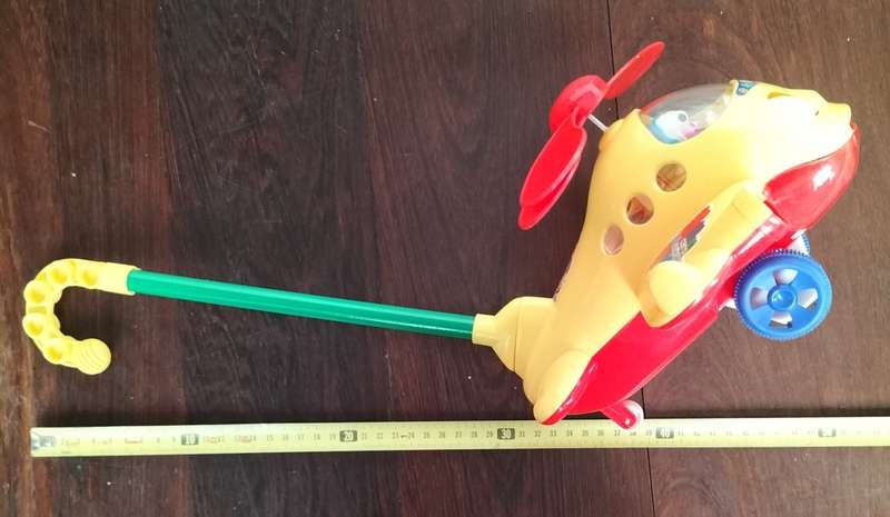 Push-a-long toy plastic helicopter