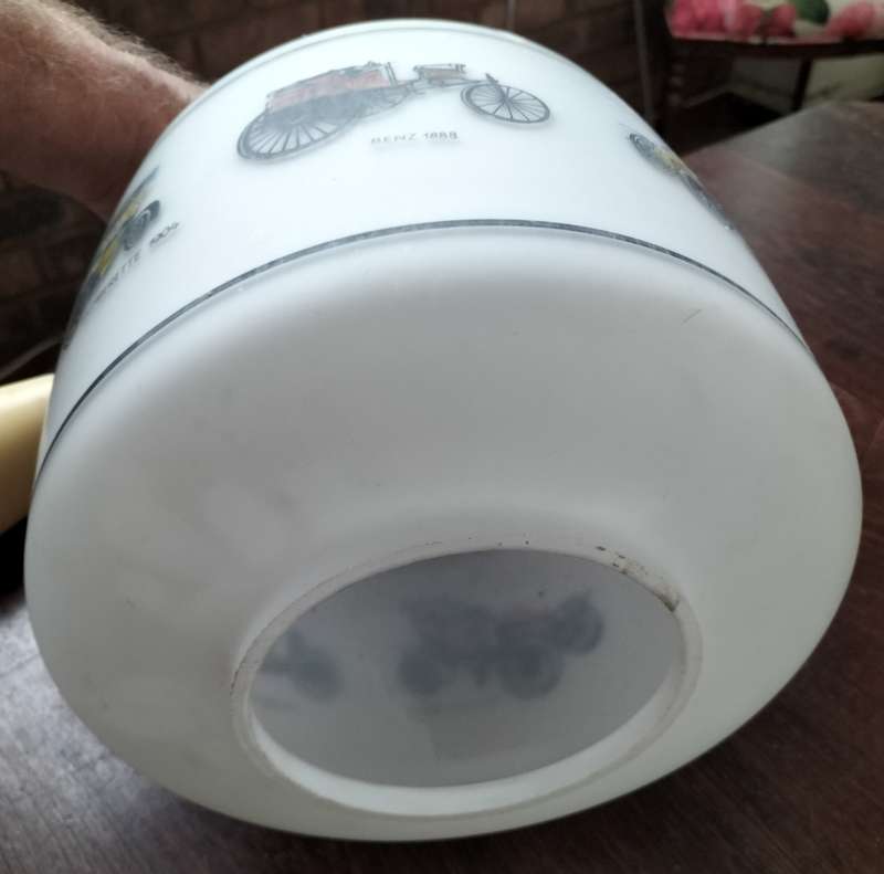 Vintage lamp shade with vintage car theme