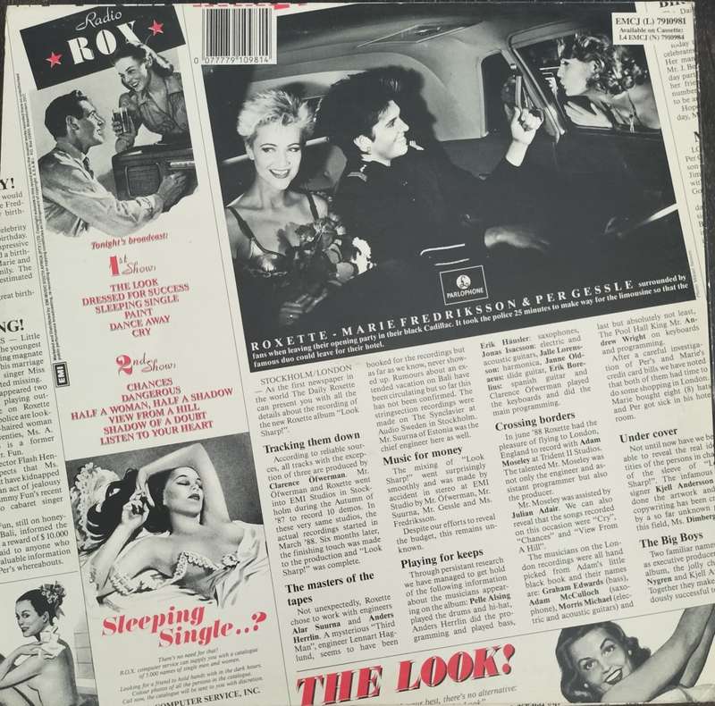 Roxette - Look sharp. Vintage LP / Vinyl / Record