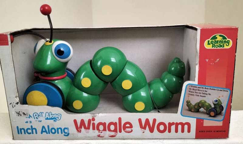 New old stock - Pull along Wiggle worm
