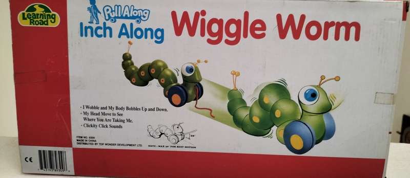 New old stock - Pull along Wiggle worm