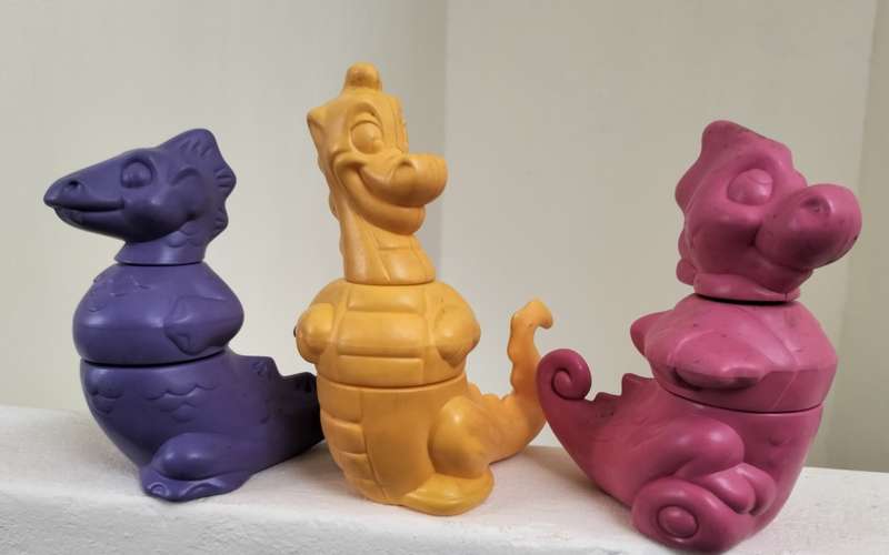 Tupperware plastic monsters (x 3)