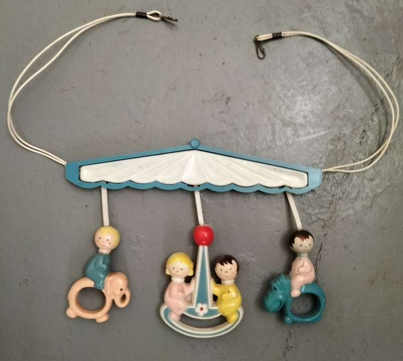 Vintage rattle (hangs in baby cot) - Made in Hong Kong