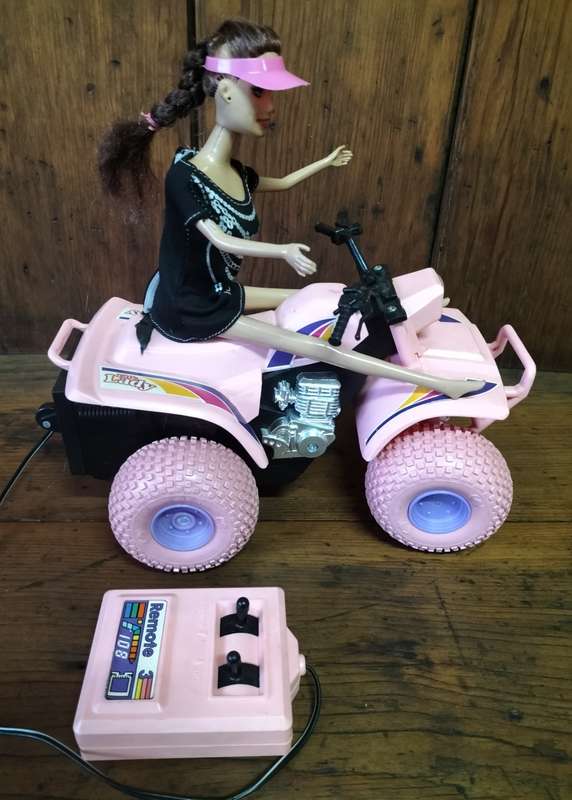 Little Lady / Barbie battery operated quad bike (working) (Doll included)