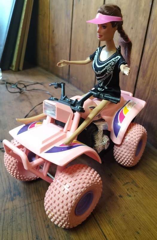 Little Lady / Barbie battery operated quad bike (working) (Doll included)
