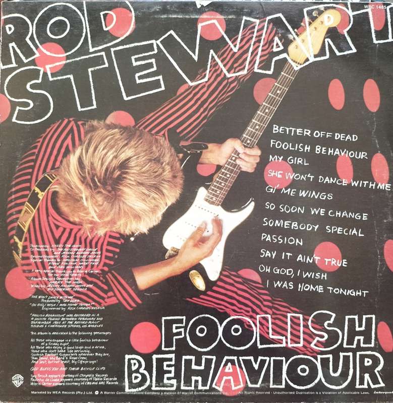 Vintage Vinyl / LP / Record - Rod Stewart - Foolish behaviour