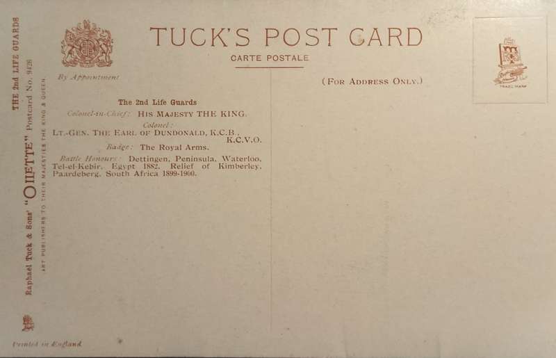 Vintage Post Card - British - 2nd Life Guards