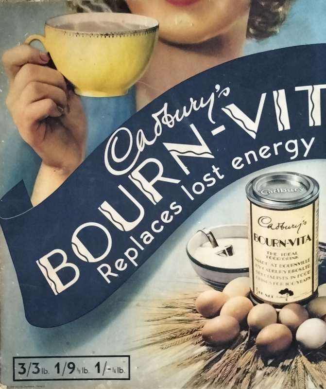 Vintage Cadbury advertising sign (partially cut)