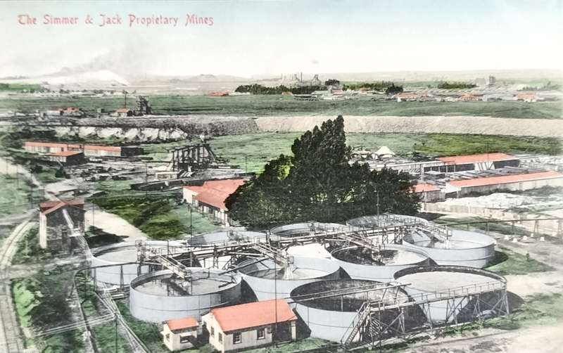 Vintage post card - South Africa - Gold mining