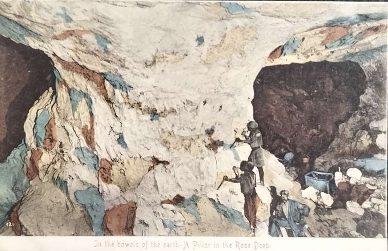 Vintage post card - South Africa - Gold mining