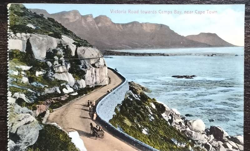 Vintage post card - South Africa - Victoria road towards Camps Bay - Cape Town