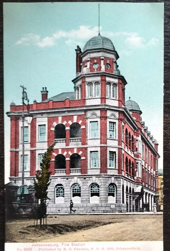 Vintage post card - South Africa - Johannesburg fire station
