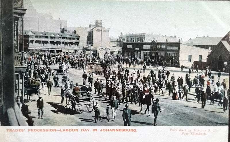 Vintage post card - South Africa - Johannesburg - Trades Procession