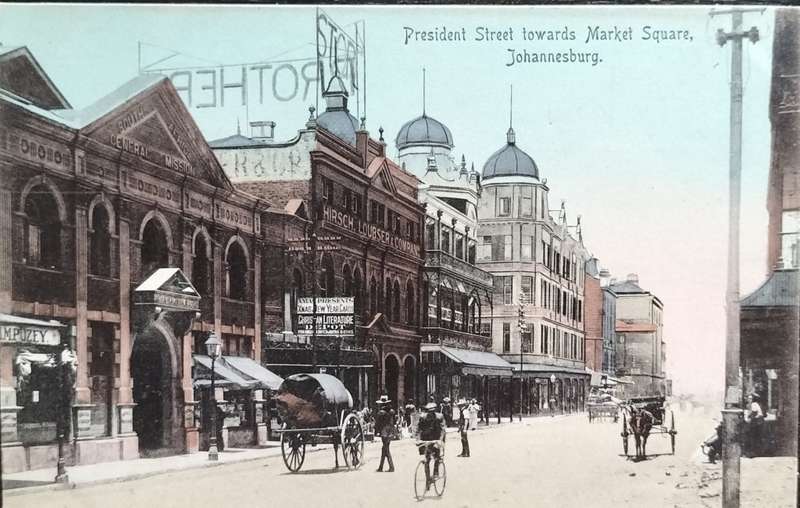 Vintage post card - South Africa - Johannesburg - President Street