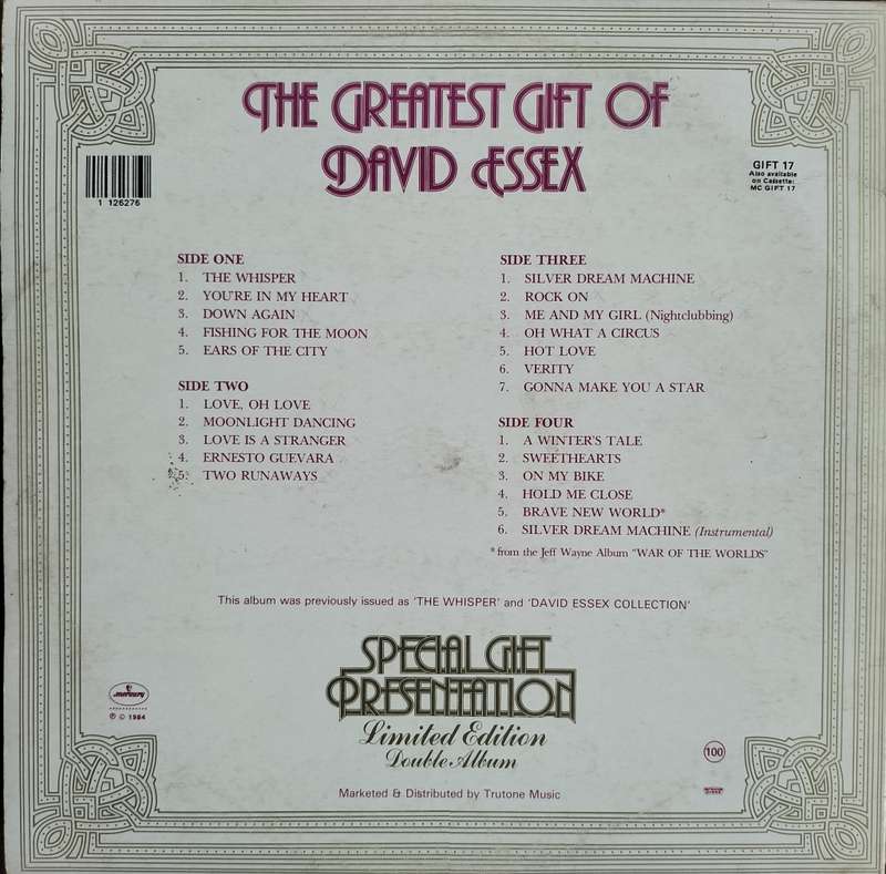Vintage Vinyl / LP / Record - David Essex - The greatest gift (2LP)