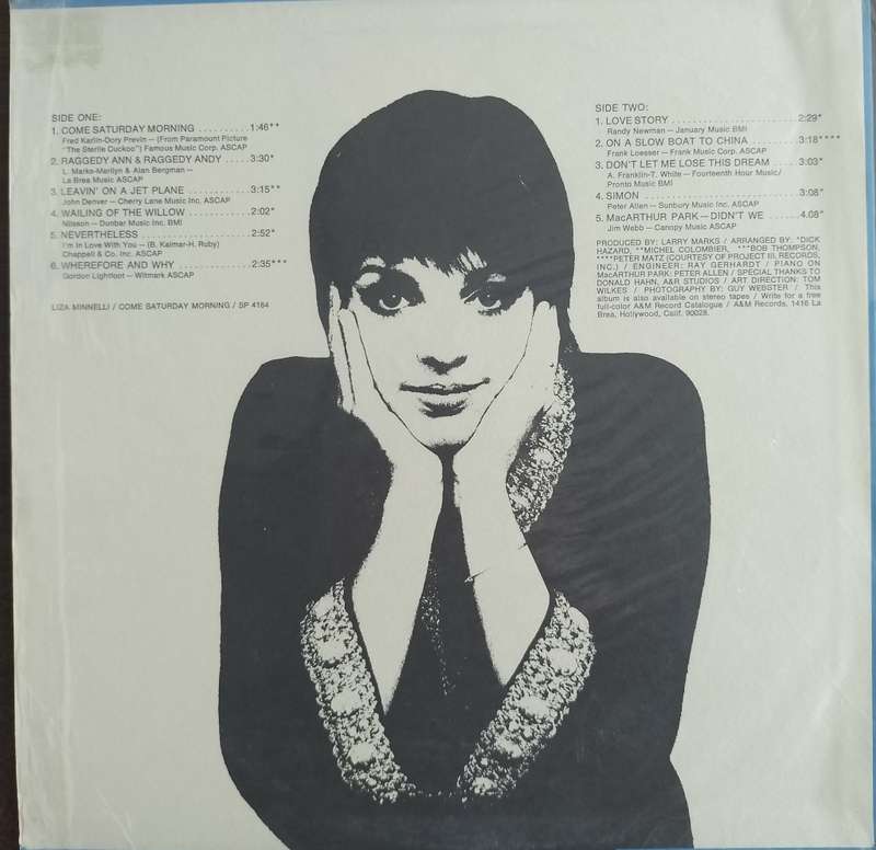 Vintage Vinyl / LP / Record - Liza Minnelli - Come Saturday morning