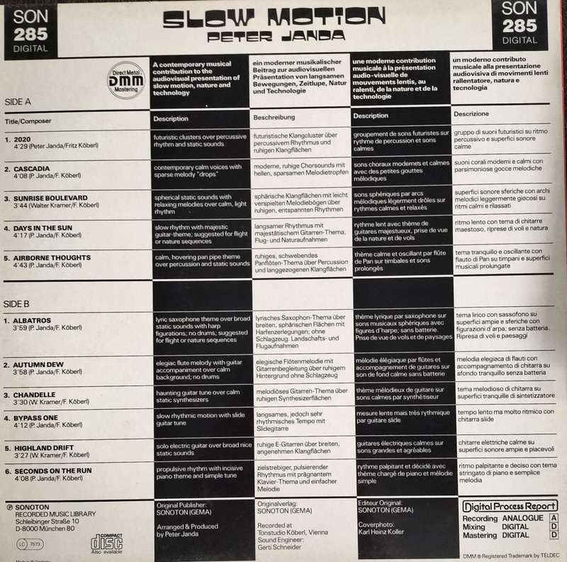 Vintage Vinyl / LP / Record - Peter Janda - Slow Motion