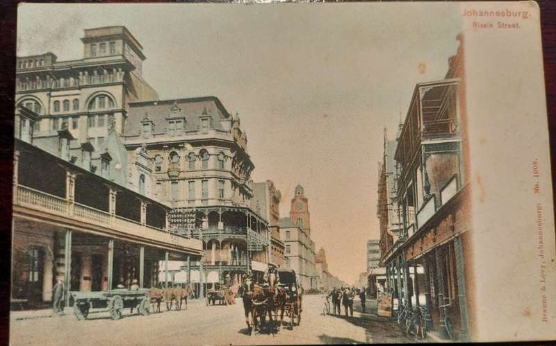 Vintage unused Picture Postcard - Johannesburg - Rissik Street