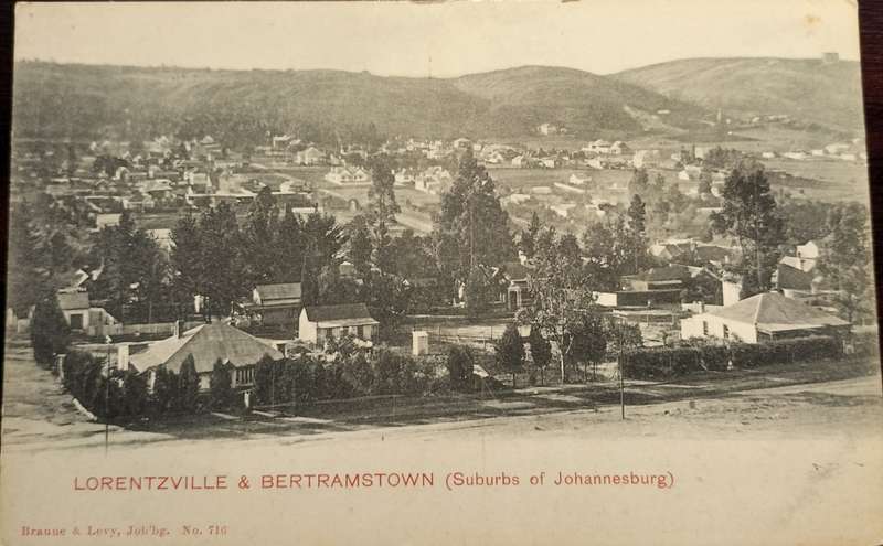 Scarce Vintage unused Picture Postcard - Johannesburg suburbs Lorentzville and Bertramstown