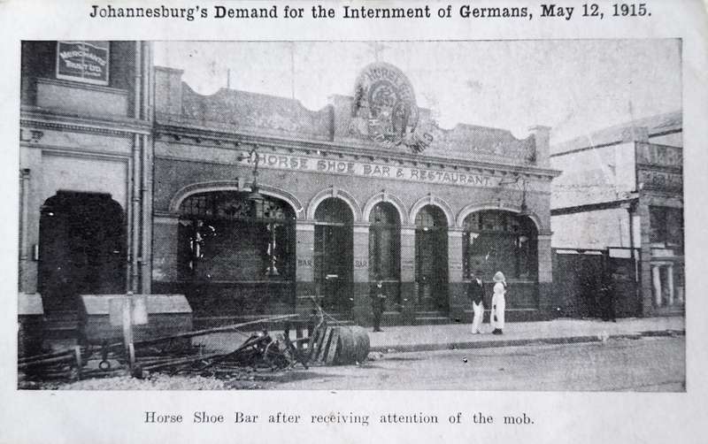 Vintage unused post card - Johannesburg - Demand for the internment of Germans 1915