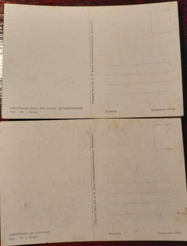 Vootrekker poskaarte / post cards (x 2) - unused