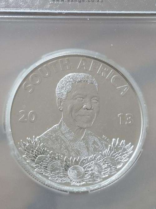 2013 South Africa R1 Silver Mandela - Protea MS 64