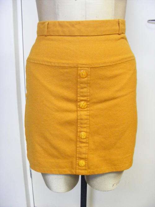 VINTAGE Mustard high waist pencil skirt